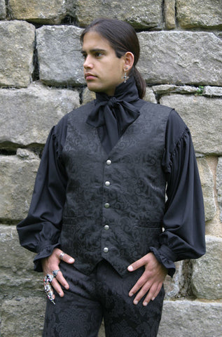 388 - Bow Cravat Shirt - S/M Black